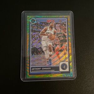 23-24 NBA Hoops Premium Stock - Anthony Edwards Multi Wave Prizm SSP #87 MINT